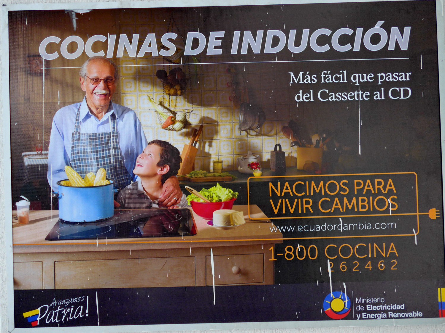 Advertisement of an induction cooker in Ibarra